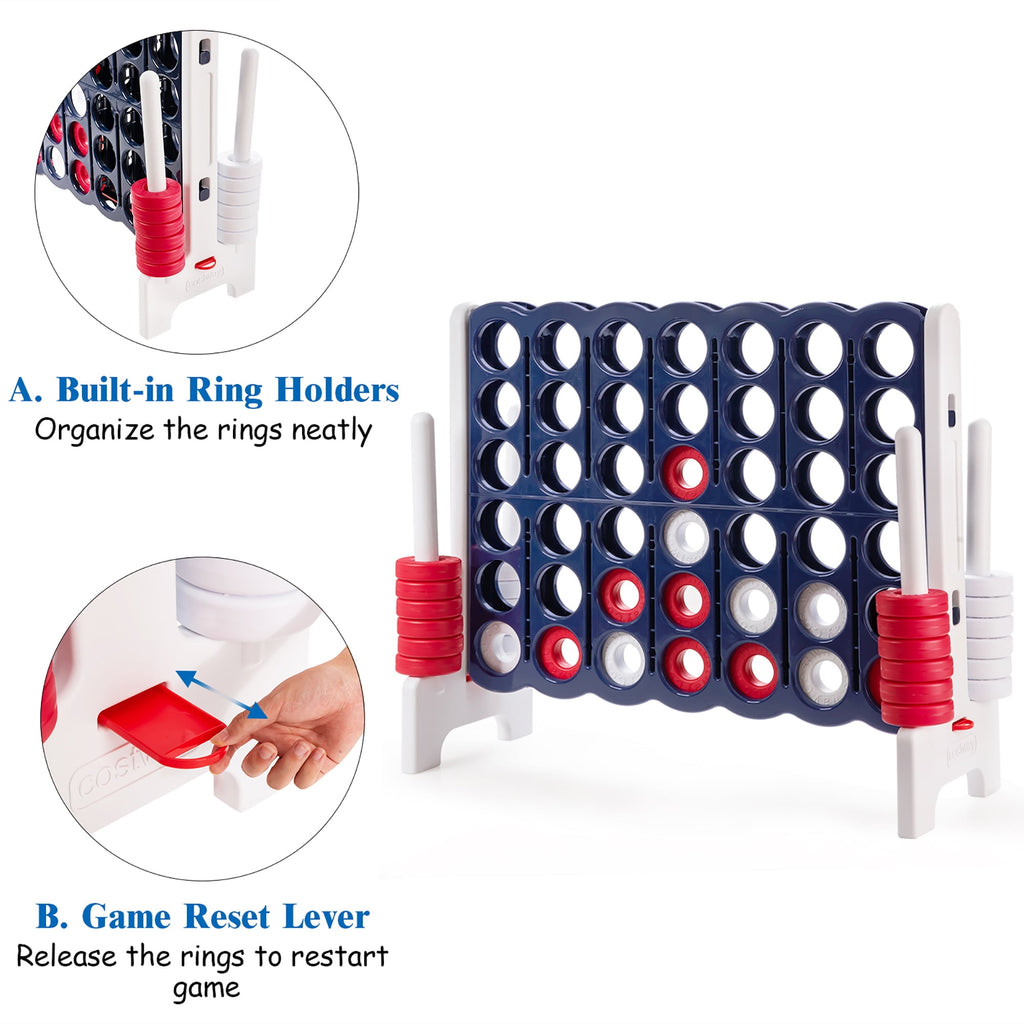 Costway Jumbo 4-to-Score 4 in A Row Giant Game Set Indoor Outdoor Adults Kids Family Fun