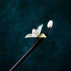Buddha Stones Pearl Flower Leaf Butterfly Happiness Hairpin