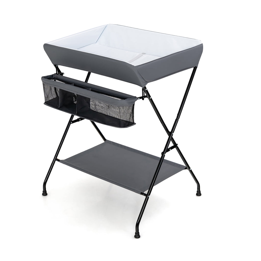 Costway Baby Infant Changing Table Folding Diaper Station Nursery with Storage Black