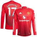 Alejandro Garnacho Manchester United 2024/2025 Home Long Sleeve Player Soccer Shirt - Red