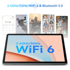 Tablet Blackview Tab 70 Wifi 10 inch Tablet 64GB ROM 8GB RAM Android 13, Google GMS Widevine L1 WiFi 6 Tablet for Kids with Case, Gray