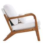 UBesGoo Modern Wood Club Chair Bronzing Cloth Fabric Upholstered Reading Accent Chair with Solid Wood Frame Brown