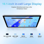 Tablet Blackview Tab 70 Wifi 10 inch Tablet 64GB ROM 8GB RAM Android 13, Google GMS Widevine L1 WiFi 6 Tablet for Kids with Case, Gray