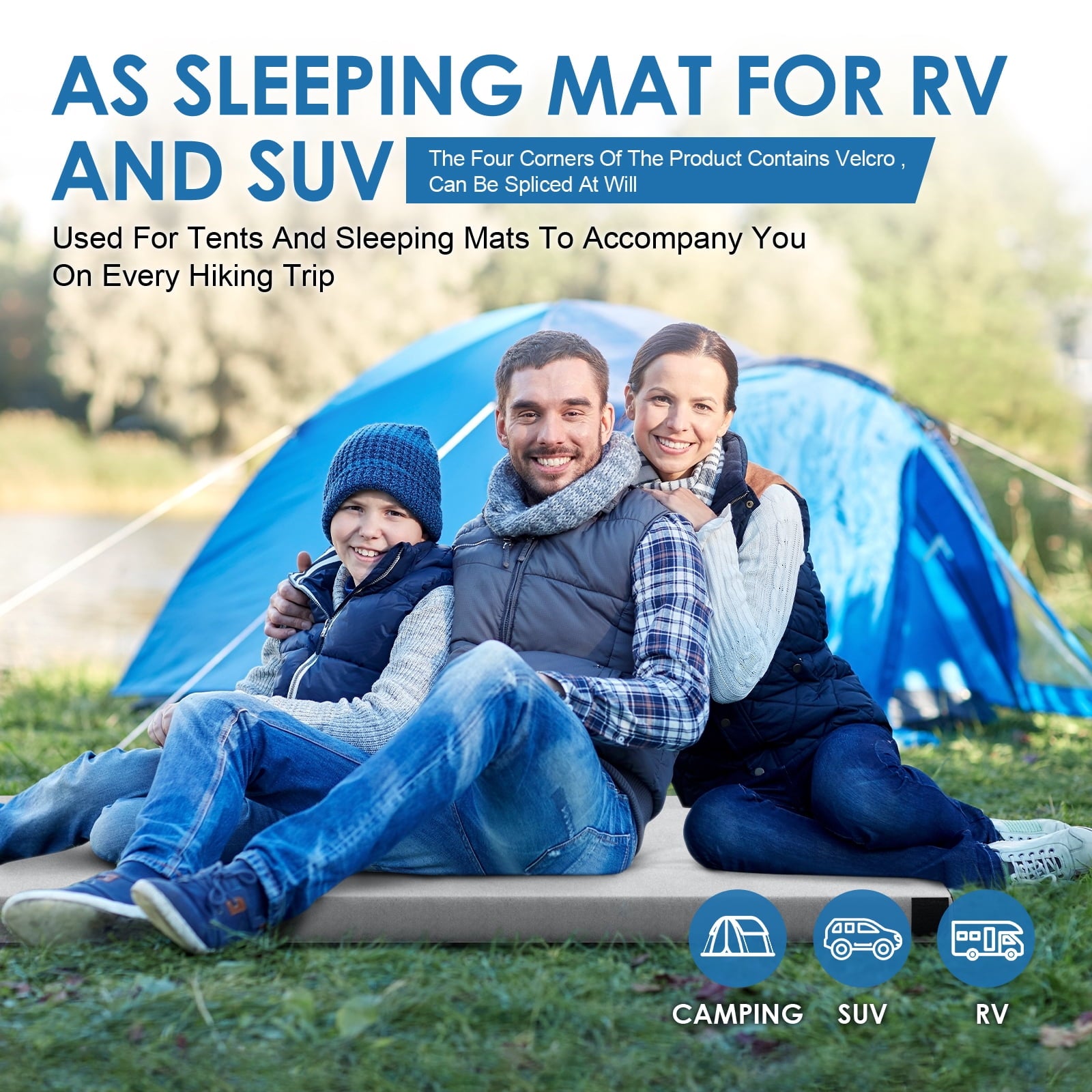 KingChii CertiPUR-US 3" Thick Memory Foam Mattress, Sleeping Bed for Kids Adults,Portable Roll up Sleeping Mats with Removable Waterproof Topper Travel Bag,TWIN/75*38*3 In
