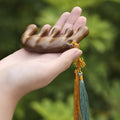 Buddha Stones Simple Green Sandalwood Soothing Tassel Massage Comb