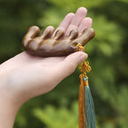Buddha Stones Simple Green Sandalwood Soothing Tassel Massage Comb