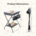 Costway Baby Infant Changing Table Folding Diaper Station Nursery with Storage Black