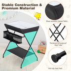 Costway Baby Infant Changing Table Folding Diaper Station Nursery with Storage Black