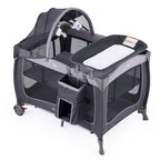Pamo Babe Unisex Portable Baby Play Yard Include Wheels, Canopy, Changing Table for Newborn(Grey)