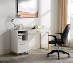Mainstays Wood & Metal Writing Desk with 1 Drawer and 1 Door for Teen Adult,29.92 in, Natural Finish.