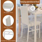 Dining Table Set for 4,  Wood Dine Table with 4 Velvet Chairs, Modern Kitchen Table Set for Home, Breakfast Nook, Cafeteria Dining Room, JA4366