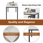 Dining Table Set for 4,  Wood Dine Table with 4 Velvet Chairs, Modern Kitchen Table Set for Home, Breakfast Nook, Cafeteria Dining Room, JA4366