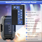 Costway Dual 12 in 2 way 2000W Powered Speakers with  Mic Speaker Stands Control Cables