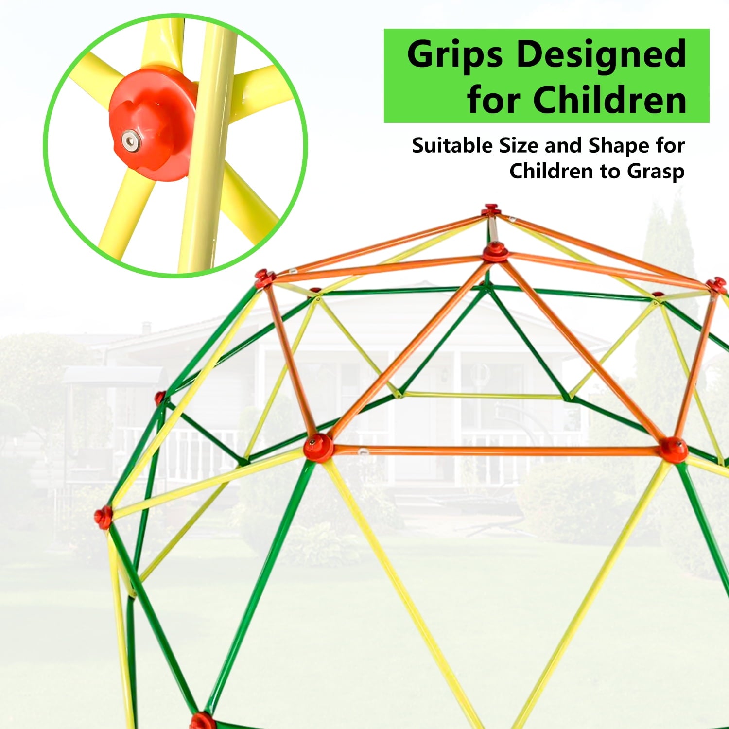 SESSLIFE 6ft Outdoor Dome Climber, Kids Jungle Gym Dome for 3-5 Years Old, Supports 500lbs, TE1305
