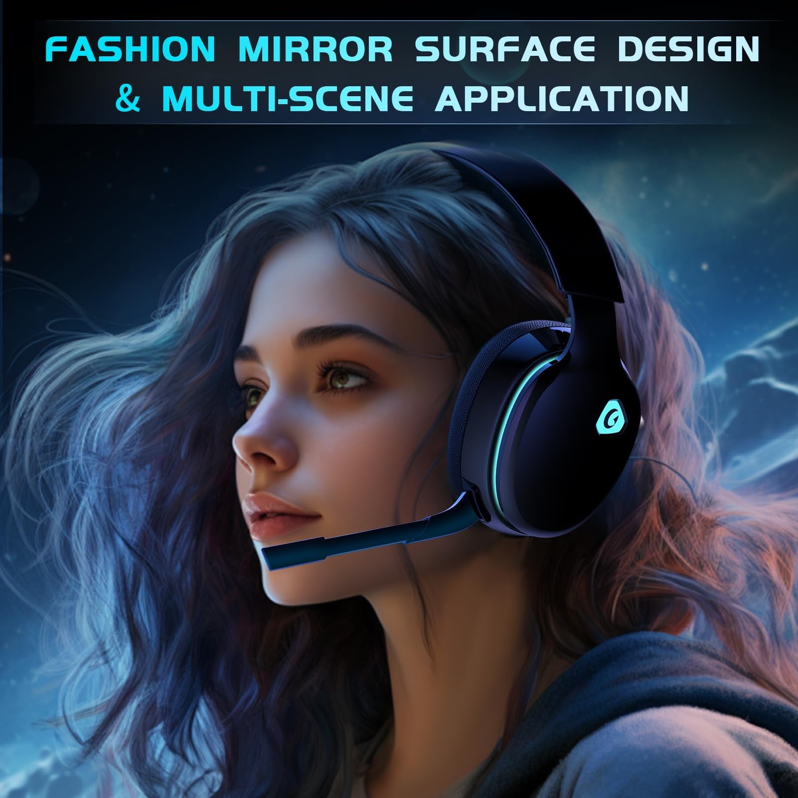 Artsic Wireless Gaming Headset with Microphone for PC, PS4, PS5, Mac, Nintendo Switch with Bluetooth 5.2, 2.4GHz USB PS5 headset,Gaming Headphones with 3.5mm Wired Jack for Xbox Series