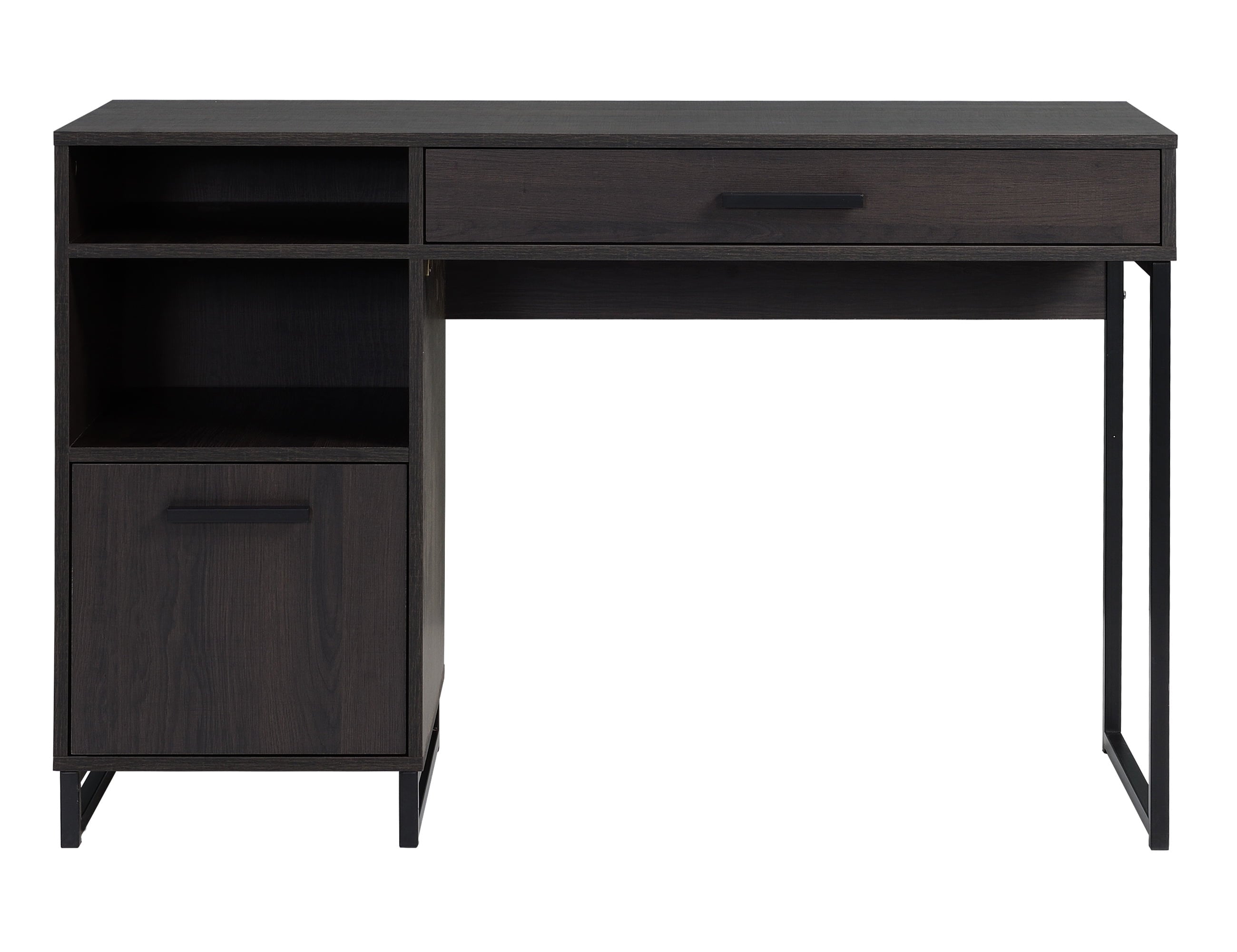 Mainstays Wood & Metal Writing Desk with 1 Drawer and 1 Door for Teen Adult,29.92 in, Natural Finish.