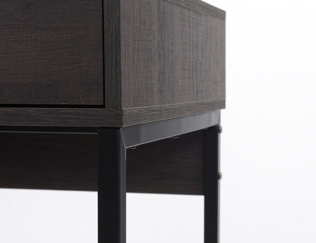 Mainstays Wood & Metal Writing Desk with 1 Drawer and 1 Door for Teen Adult,29.92 in, Natural Finish.