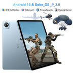 Tablet Blackview Tab 70 Wifi 10 inch Tablet 64GB ROM 8GB RAM Android 13, Google GMS Widevine L1 WiFi 6 Tablet for Kids with Case, Gray