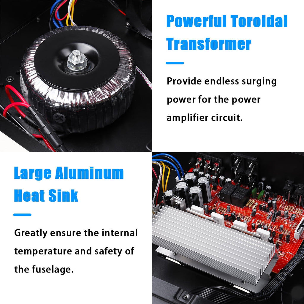 Sunbuck 4000W Surround Sound Bluetooth Audio Power Amplifiers Receiver for Home Stereo Theater System