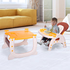 TOBBI 3 in 1 Baby High Chair Convertible Toddler Table Chair Set, Play Seat Booster with Feeding Tray, Adjustable Seat Back, Pink