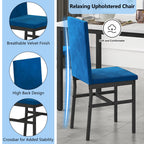 Dining Table Set for 4,  Wood Dine Table with 4 Velvet Chairs, Modern Kitchen Table Set for Home, Breakfast Nook, Cafeteria Dining Room, JA4366