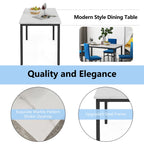Dining Table Set for 4,  Wood Dine Table with 4 Velvet Chairs, Modern Kitchen Table Set for Home, Breakfast Nook, Cafeteria Dining Room, JA4366