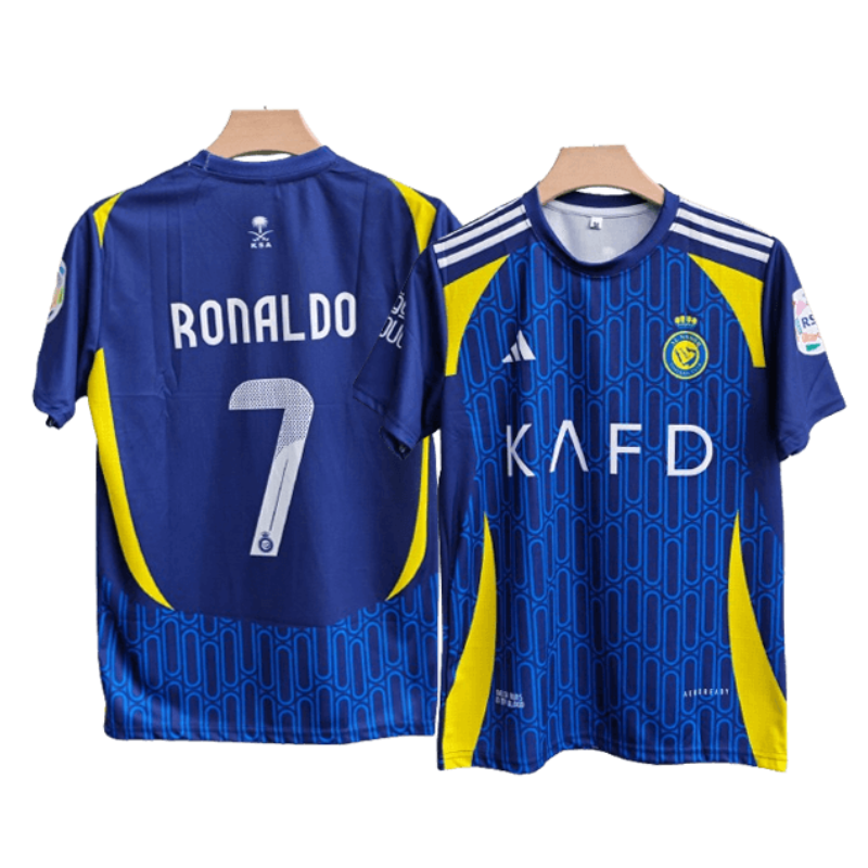 Al Nassr Ronaldo Away Soccer Shirt 2025 Blue Yellow