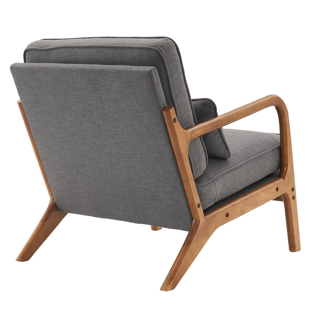UBesGoo Modern Wood Club Chair Bronzing Cloth Fabric Upholstered Reading Accent Chair with Solid Wood Frame Brown