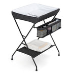Costway Baby Infant Changing Table Folding Diaper Station Nursery with Storage Black