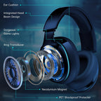 Artsic Wireless Gaming Headset with Microphone for PC, PS4, PS5, Mac, Nintendo Switch with Bluetooth 5.2, 2.4GHz USB PS5 headset,Gaming Headphones with 3.5mm Wired Jack for Xbox Series