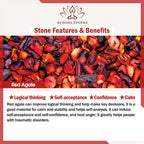 Buddha Stones Red Agate Flower Leaf Calm Confidence Tassel Hairpin