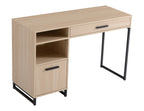 Mainstays Wood & Metal Writing Desk with 1 Drawer and 1 Door for Teen Adult,29.92 in, Natural Finish.