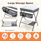 Costway Baby Infant Changing Table Folding Diaper Station Nursery with Storage Black