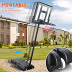 44 inch Outdoor Basketball Hoop Stand for Adults, SEGMART 4.9FT-10FT Height Adjustable Portable