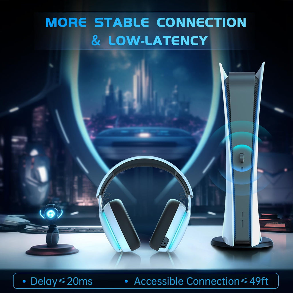 Artsic Wireless Gaming Headset with Microphone for PC, PS4, PS5, Mac, Nintendo Switch with Bluetooth 5.2, 2.4GHz USB PS5 headset,Gaming Headphones with 3.5mm Wired Jack for Xbox Series