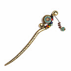 Buddha Stones Tibetan Turquoise Agate Protection Hairpin Decorations