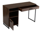 Mainstays Wood & Metal Writing Desk with 1 Drawer and 1 Door for Teen Adult,29.92 in, Natural Finish.