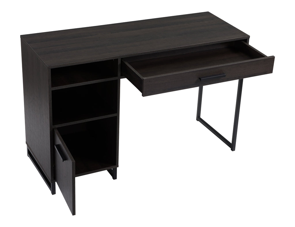 Mainstays Wood & Metal Writing Desk with 1 Drawer and 1 Door for Teen Adult,29.92 in, Natural Finish.