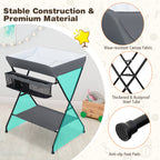 Costway Baby Infant Changing Table Folding Diaper Station Nursery with Storage Black