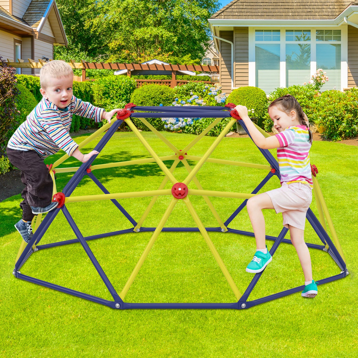 SESSLIFE 6ft Outdoor Dome Climber, Kids Jungle Gym Dome for 3-5 Years Old, Supports 500lbs, TE1305