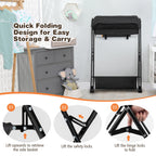 Costway Baby Infant Changing Table Folding Diaper Station Nursery with Storage Black