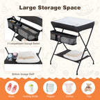 Costway Baby Infant Changing Table Folding Diaper Station Nursery with Storage Black