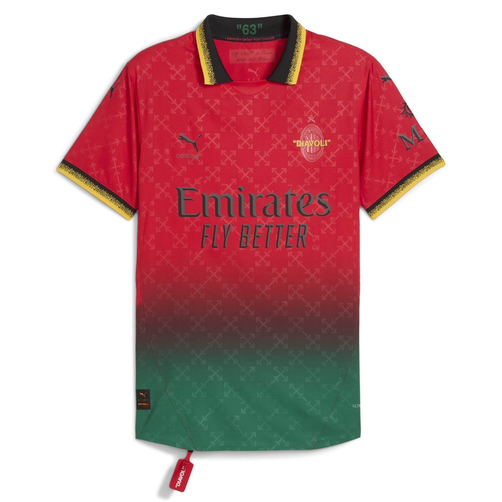 AC Milan x Off-White 2024/25 Home Soccer Shirt - Red/Black